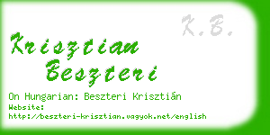 krisztian beszteri business card